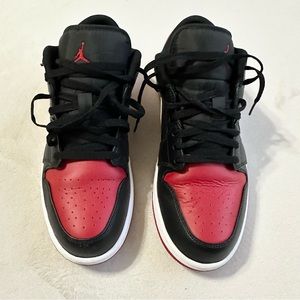 Men's Air Jordan 1 Low Black/Red/White Shoes